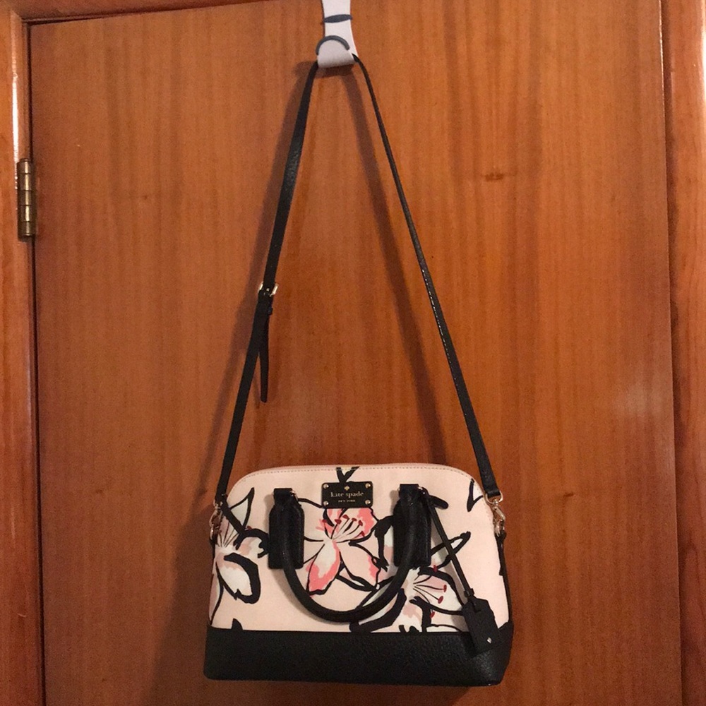 Kate Spade floral crossbody two way bag peach